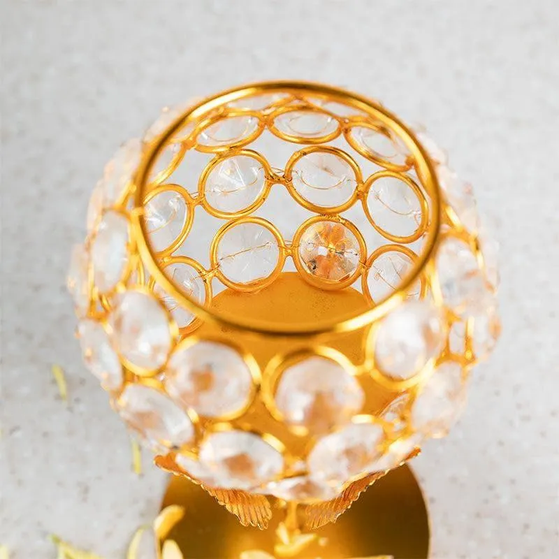 Crystal Flower Tealight Candle Holder - Set Of Two media 3