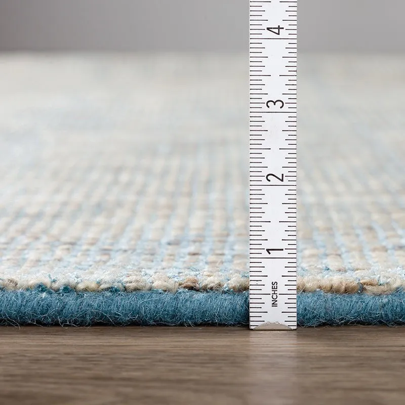 Thread Tale Hand Woven Round Wool Rug - Blue media 8