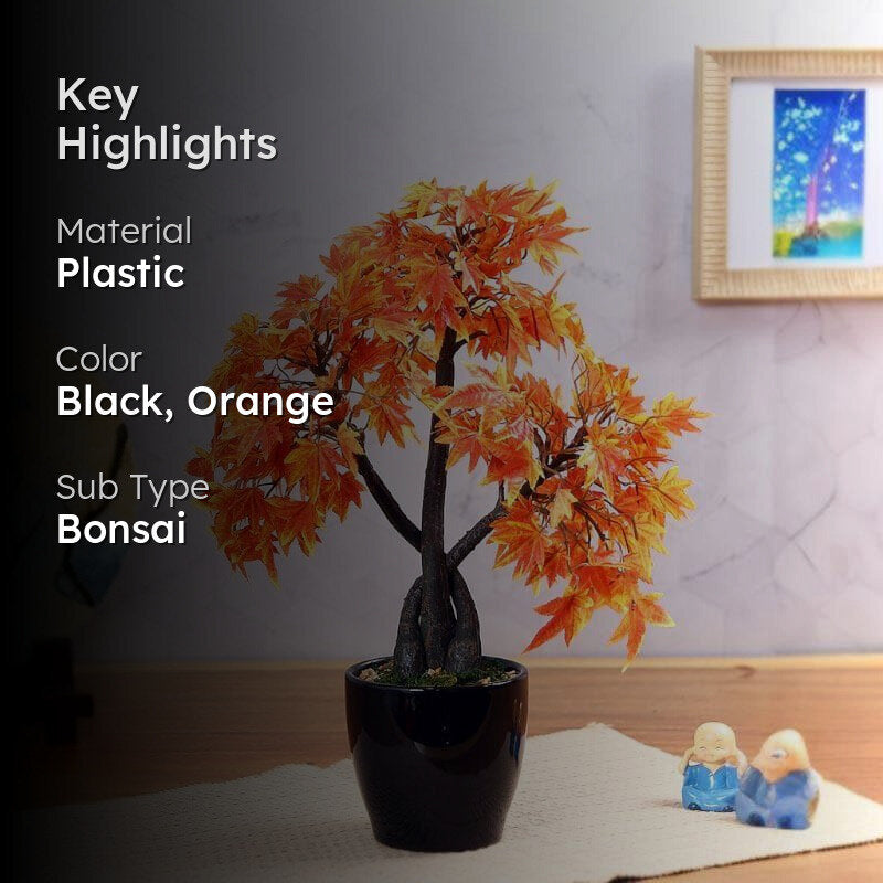 Faux Tall Maple Bonsai (39 cms) - Red media 2