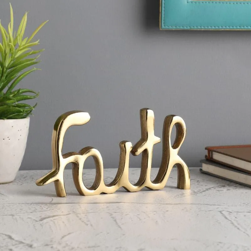 Faith Typography Showpiece - Gold media 3