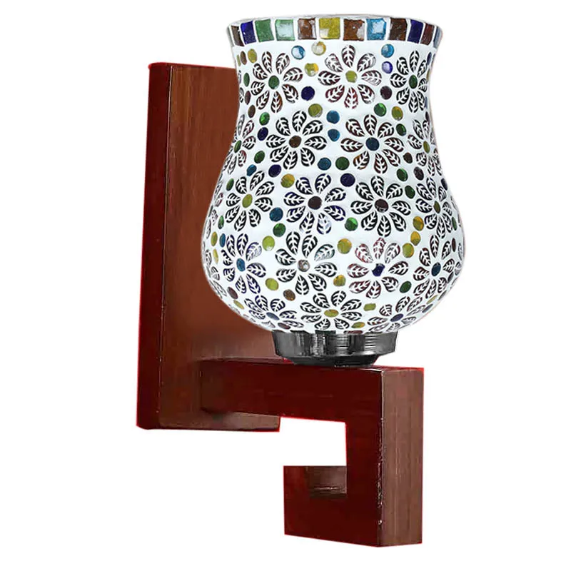 Regal Mosaic Wooden Wall Lamp media 5