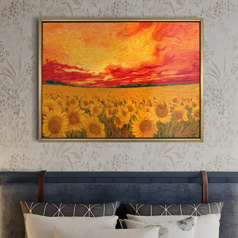 Floral Inferno Canvas Wall Painting With Frame media 5