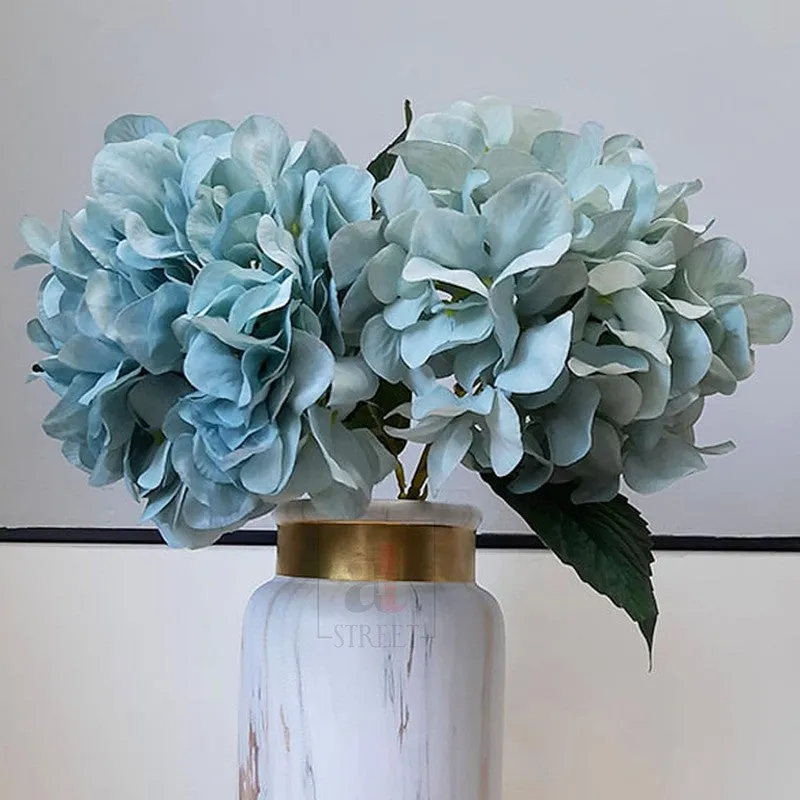 Hydrangia Silk Artificial Flower Stick - Blue media 5