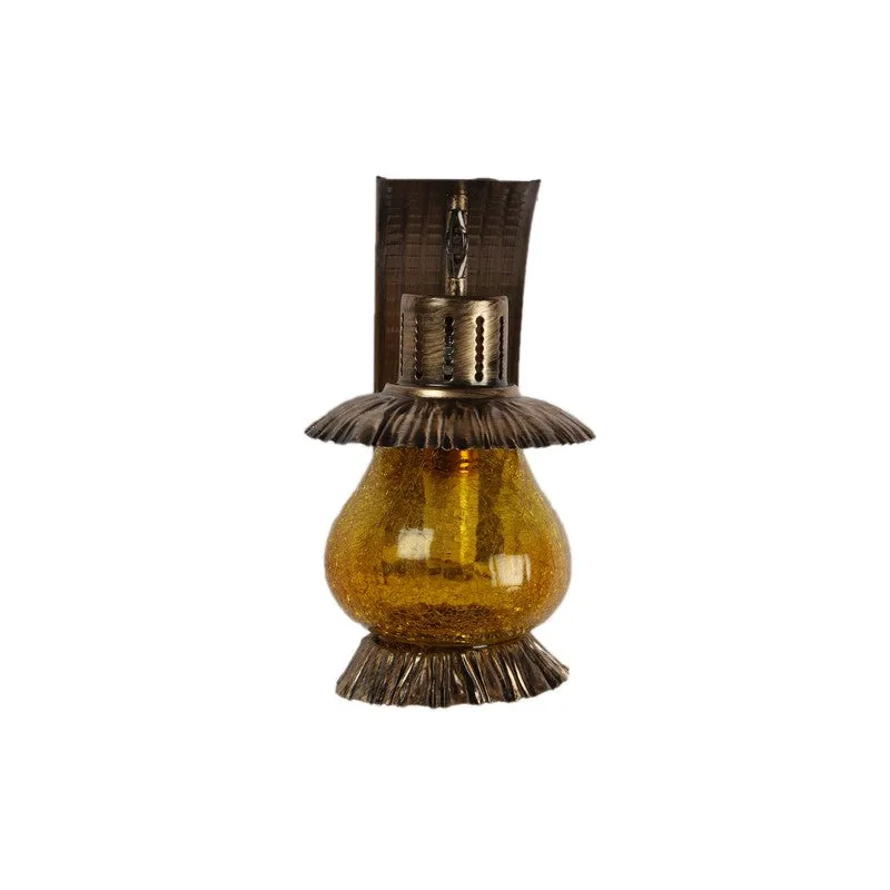 Crackle Yellow Iron Wall Lamp media 4