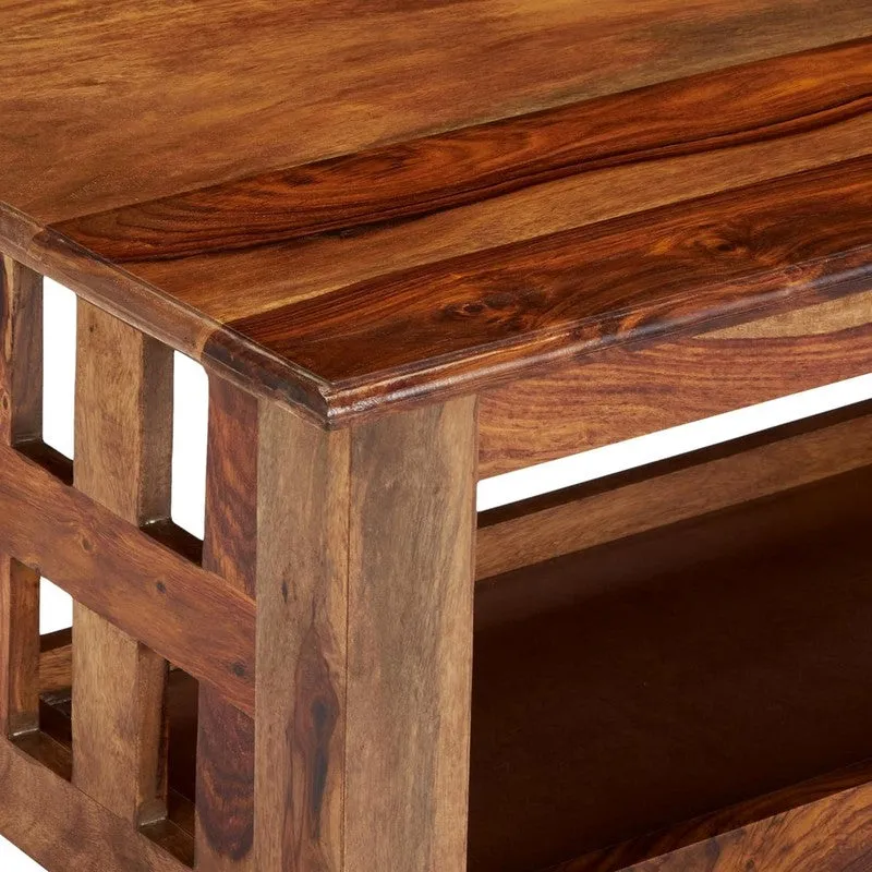 Brenox Sheesham Wooden Center Table - Brown media 8