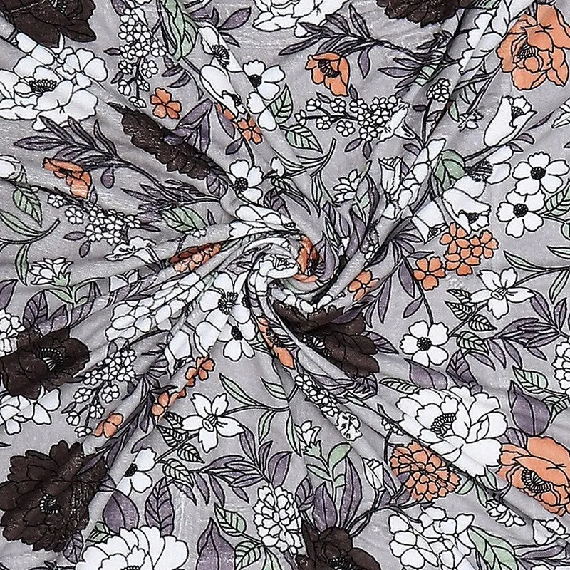 Monte Carlo Leafvora Floral Print Polyester Blanket (Multicolor) - 210 GSM media 6