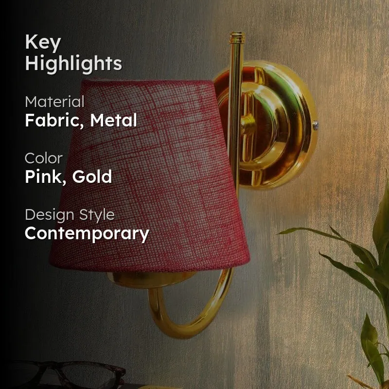 Galora Gale Fabric & Metal Wall Lamp - Pink media 2