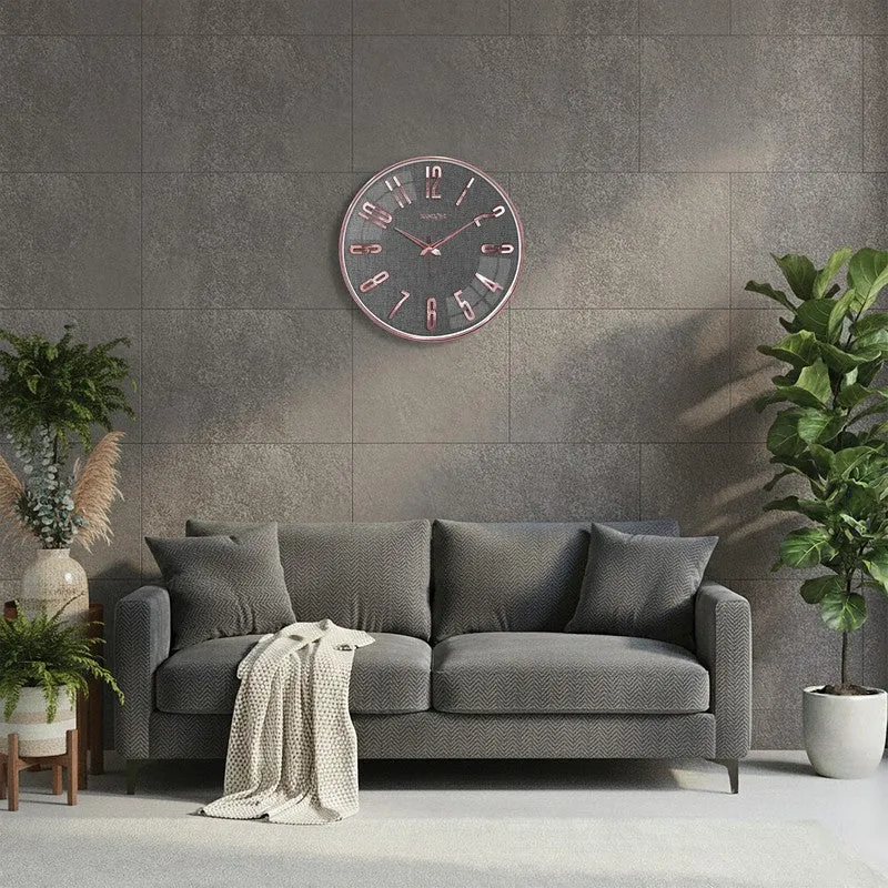 Elite Numeric Plastic Wall Clock - Rose Gold & Grey media 4