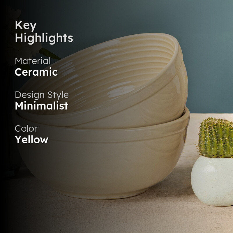 Terra Ridge Serving Bowl (Ivory/1000 mL) - Set Of Two media 2