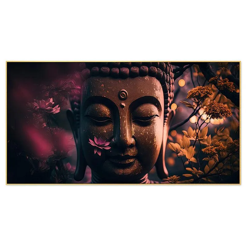 Serene Buddha Joy Canvas Wall Painting With Frame media 5