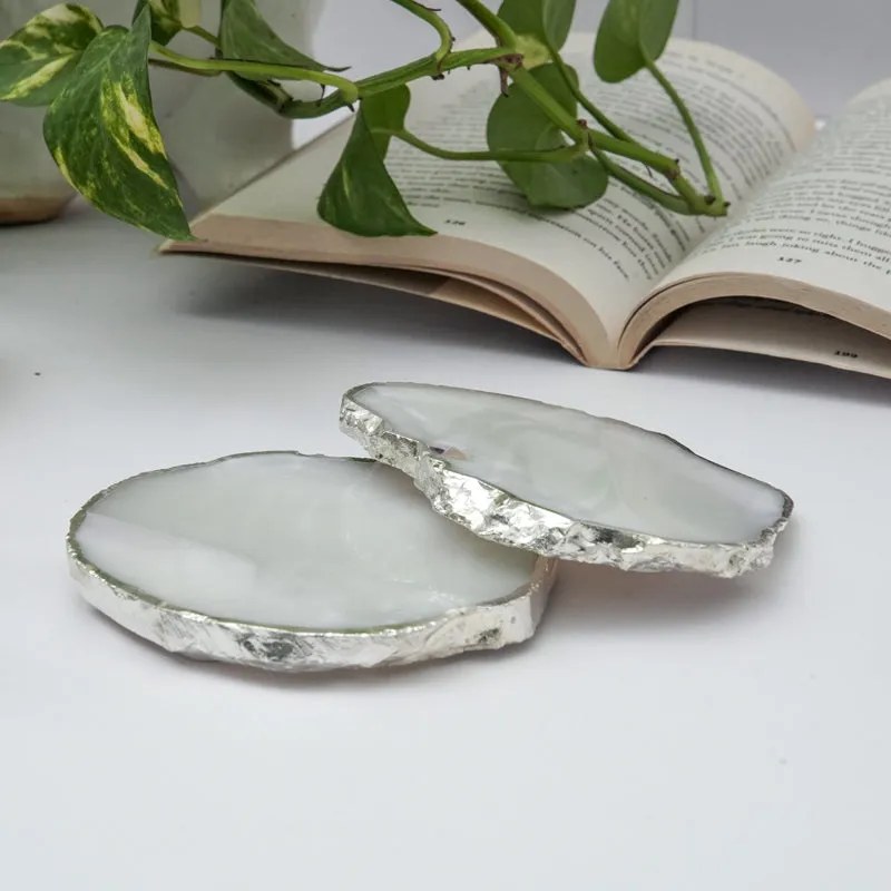 Vesto Brazilian Agate Coaster (White) - Set Of Two media 1