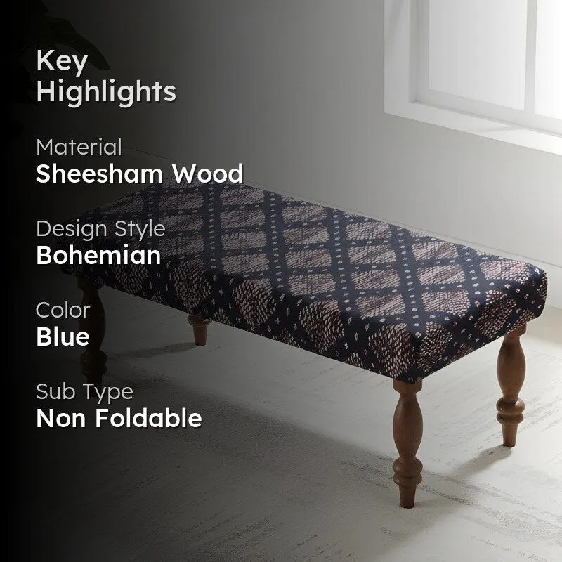 Dexio Sheesham Wooden Bench - Blue media 2