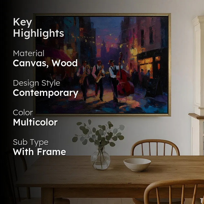 Citylight Harmony Canvas Wall Painting With Frame media 2