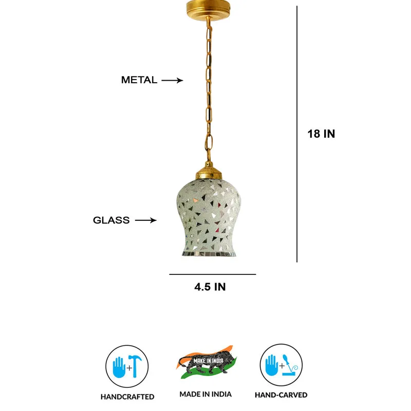 Mosaic Gild Metal & Glass Ceiling Lamp media 7
