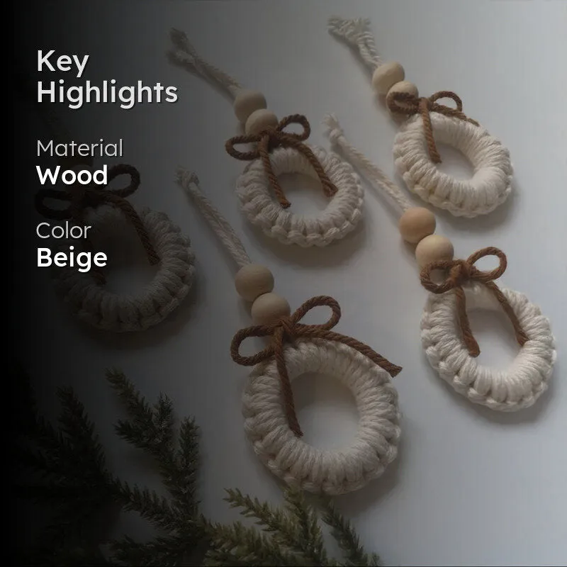 Winter Whimsies Macrame Christmas Ornament - Set Of Five media 2