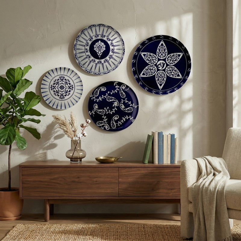 Sapphire Royal Metal Wall Plates - Set of Four