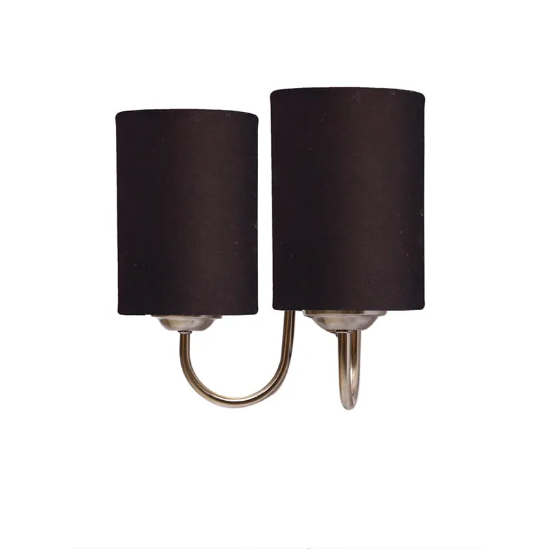Veda Duo Cylindrical Fabric & Metal Wall Lamp - Black media 3