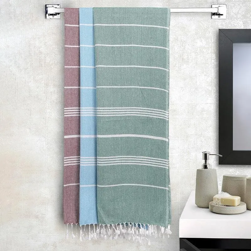 Pure Delight Bath Towels (Sky Blue,Green,Purple) media 1