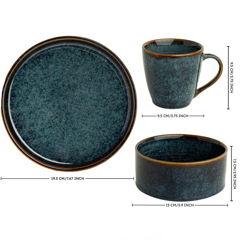 Whimsi Ceramic Breakfast Set (Blue) - Three Piece Set media 8