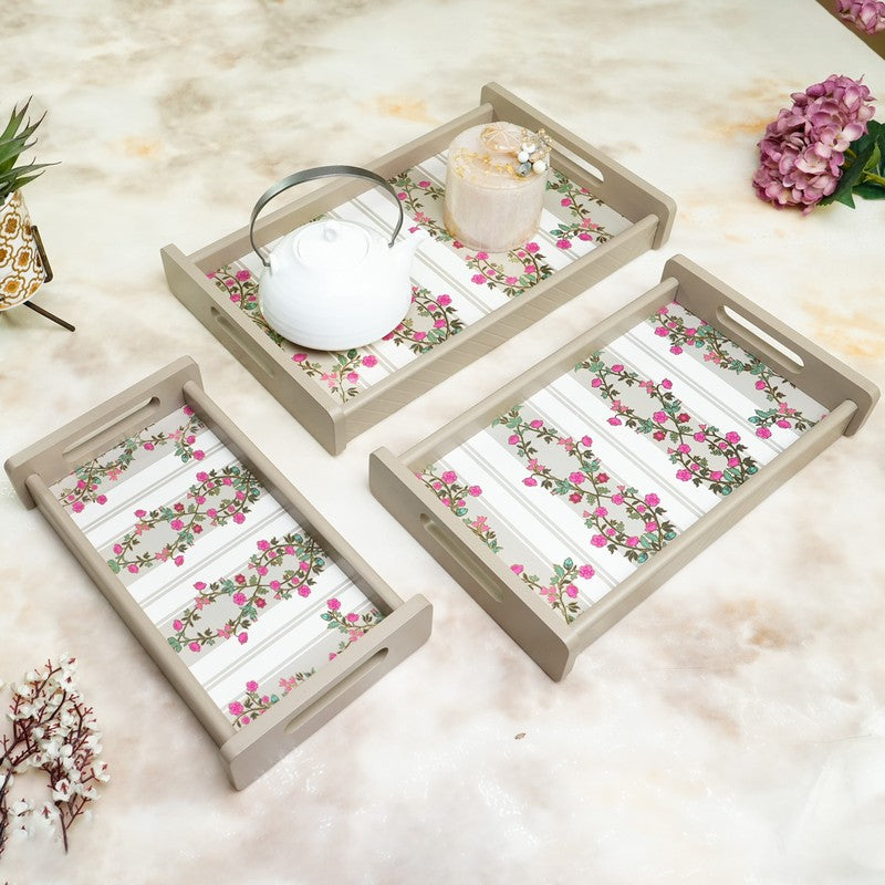 Zeyla Wooden Serving Tray - Set Of Three