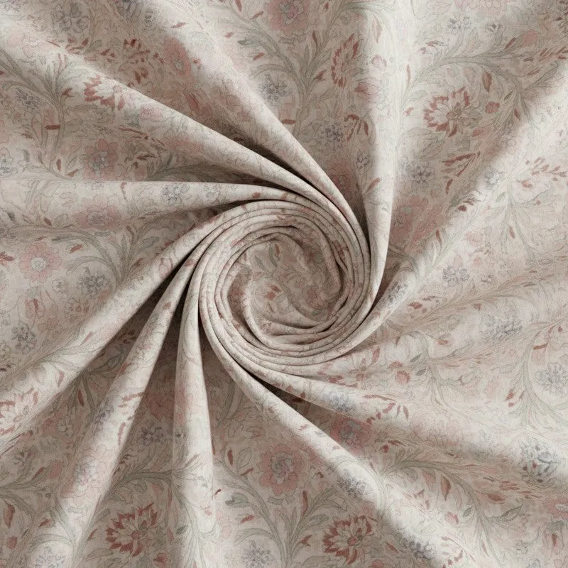 Samuna Floral Cotton Bedsheet (Peach) - 144 TC media 5