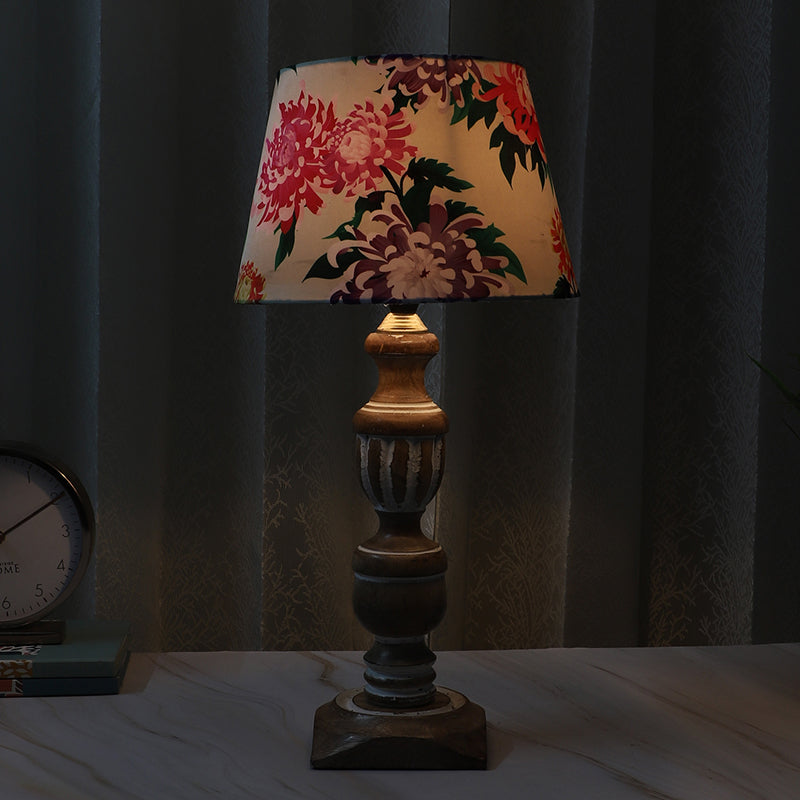 Miyabi Totem Mango Wood Table Lamp - Multicolor