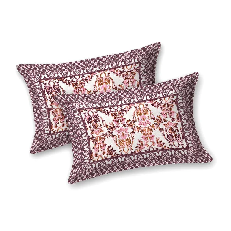 Grida Cotton Bedsheet (Pink,Purple) - 240 TC media 4