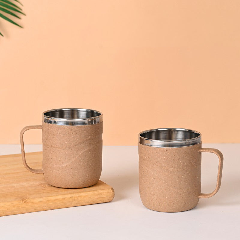 Timberglow Rice Husk Coffee Mug (250 mL Each) - Set Of Two
