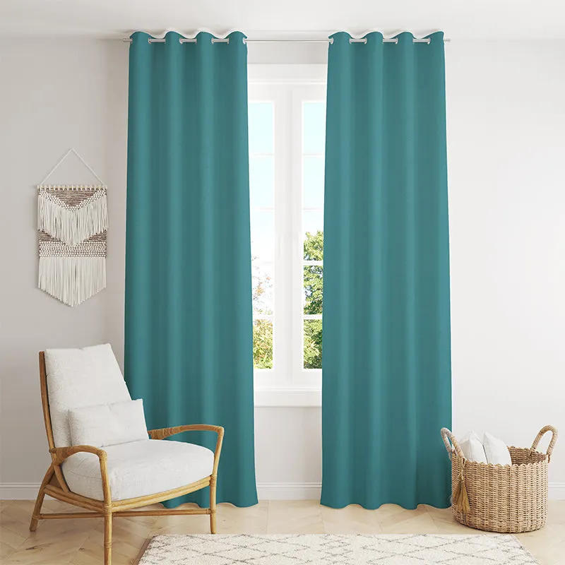 Nisha Blackout Curtain (Aqua) - Set Of Two media 1
