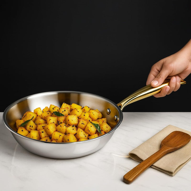 Solara Brewora Stainless Steel Frying Pan with Handle - 22 CM media 8