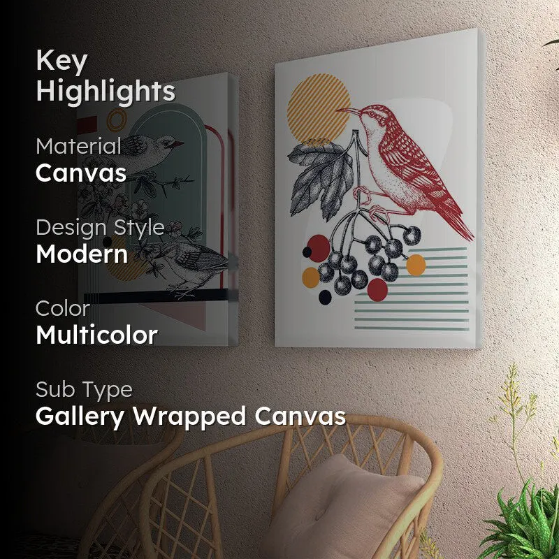 Fly Mates Charm Canvas Wall Painting - Set Of Two media 2