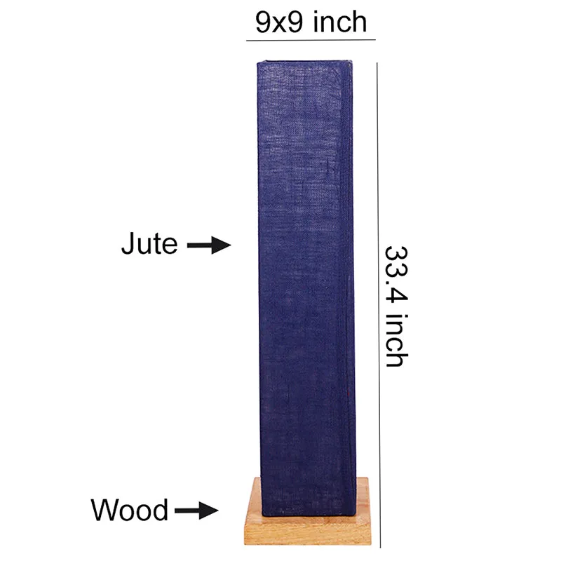 Ruya Wooden Tower Floor Lamp With Jute Shade - Blue media 5