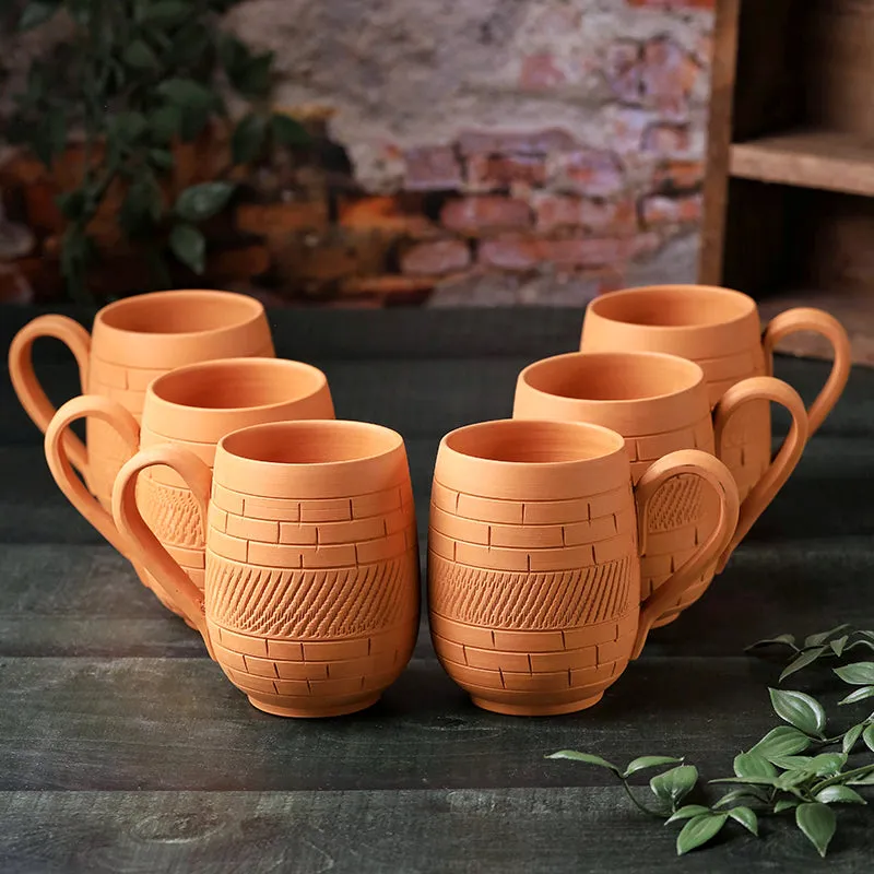 Suvarsha Terracotta Coffee Mug (400 mL Each) - Set of Six media 3