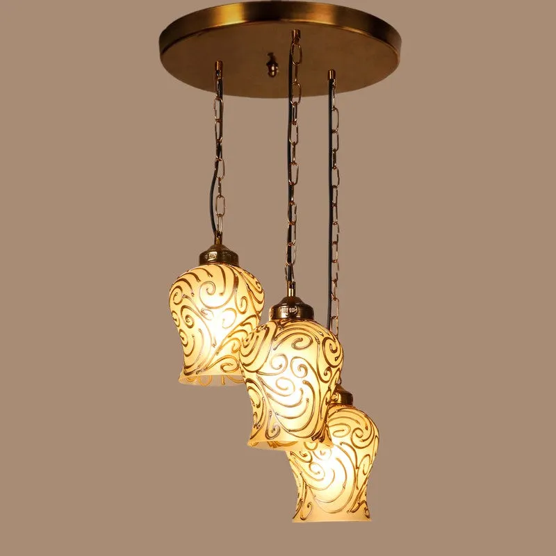 Coloraura Glow Glass Ceiling Lamp - Gold media 4
