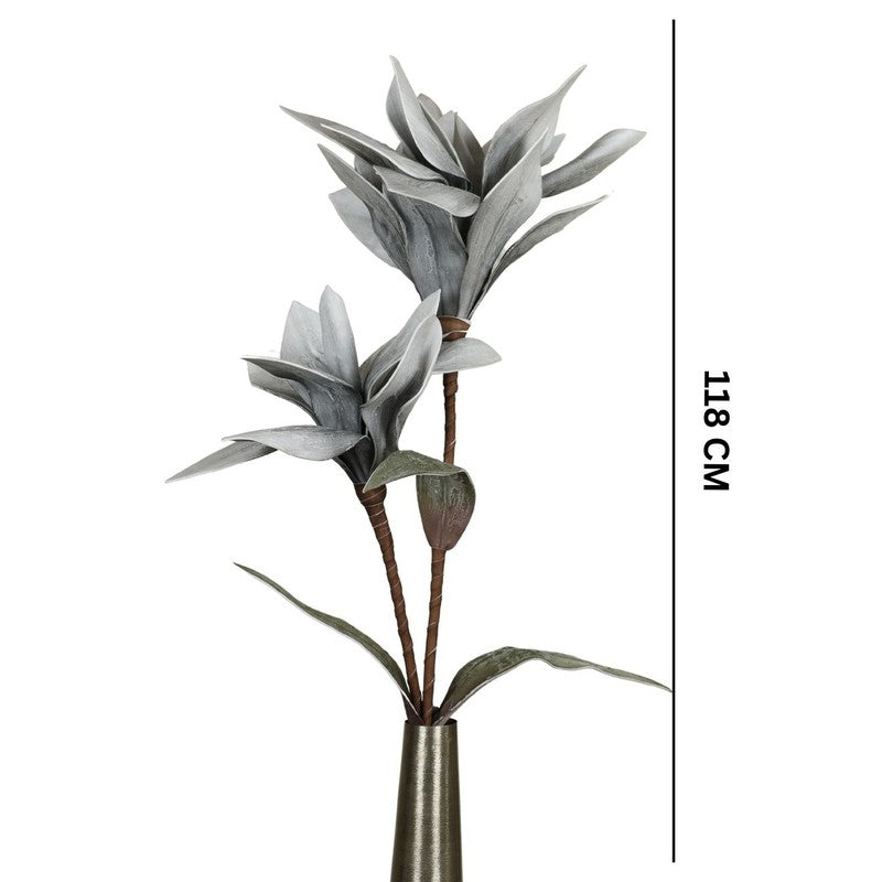 Artificial Velora Foam Flower Stick - Grey media 6