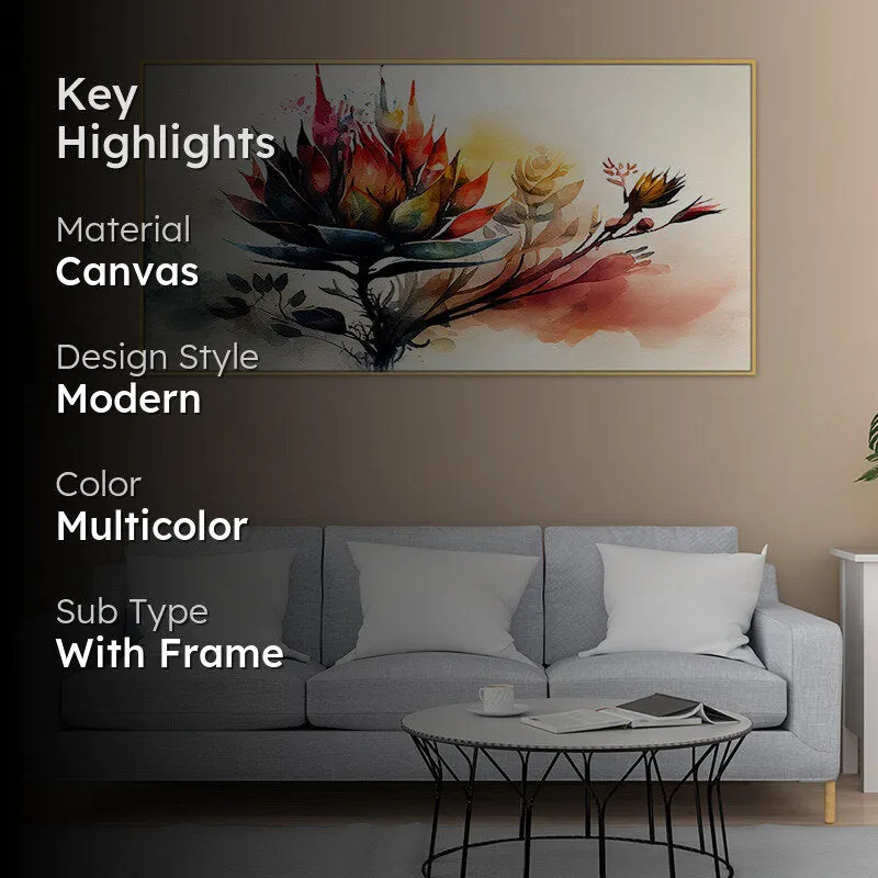 Fiery Petals Canvas Wall Painting media 2
