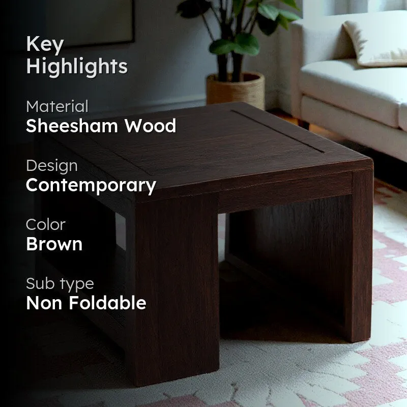 Corvex Sheesham Wooden Center Table - Brown media 2