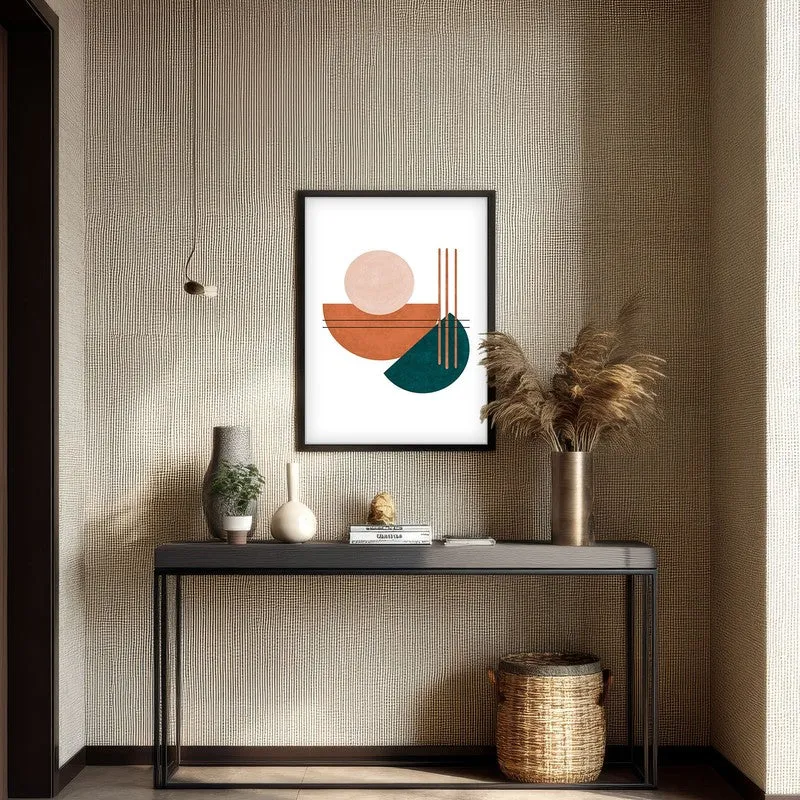 Linear Pulse Canvas Wall Painting With Black Frame media 4