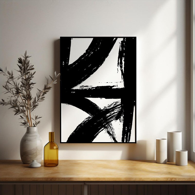 Strokes Of Shadow Framed Canvas Wall Painting media 5