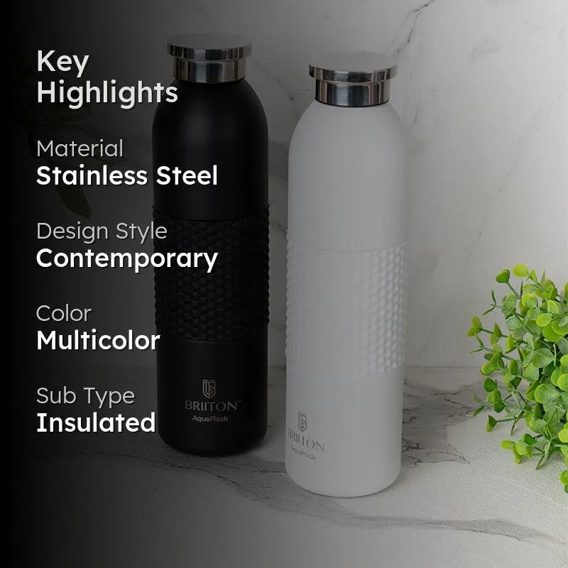 Gradient Hot & Cold Thermos Water Bottle (Black & White, 620 mL Each) - Set Of Two media 2