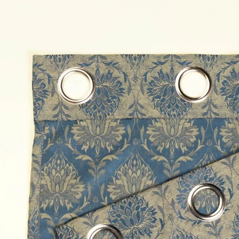 European Baroque Floral Single Curtain (Blue) media 5