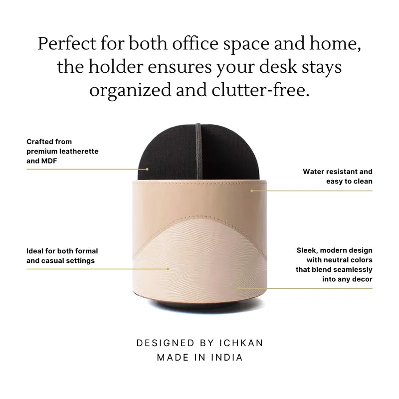 Veltrix Faux Leather Pen Stand - Beige media 7