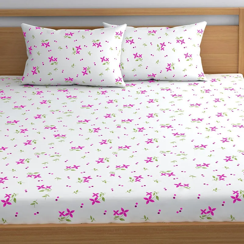 Nellie Fitted Microfiber Microfiber Bedsheet (Pink) - 150 GSM media 4