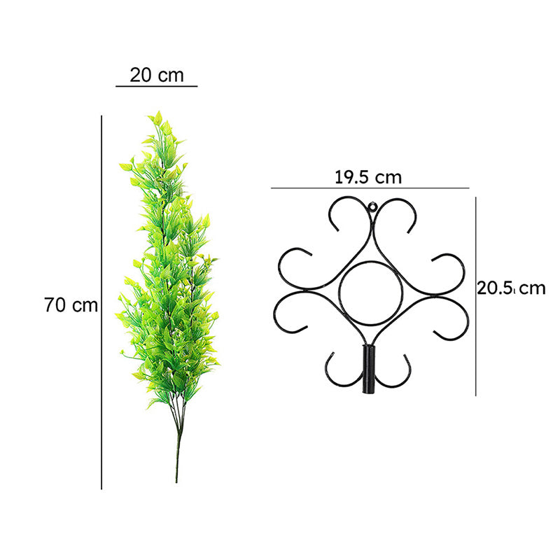 Faux Green Leafy Vine With Metal Wall Stand media 5