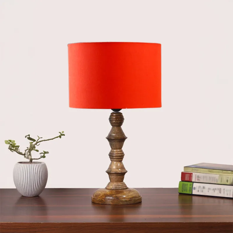 Cotin I Timber Wooden Table Lamp - Orange,Brown media 3