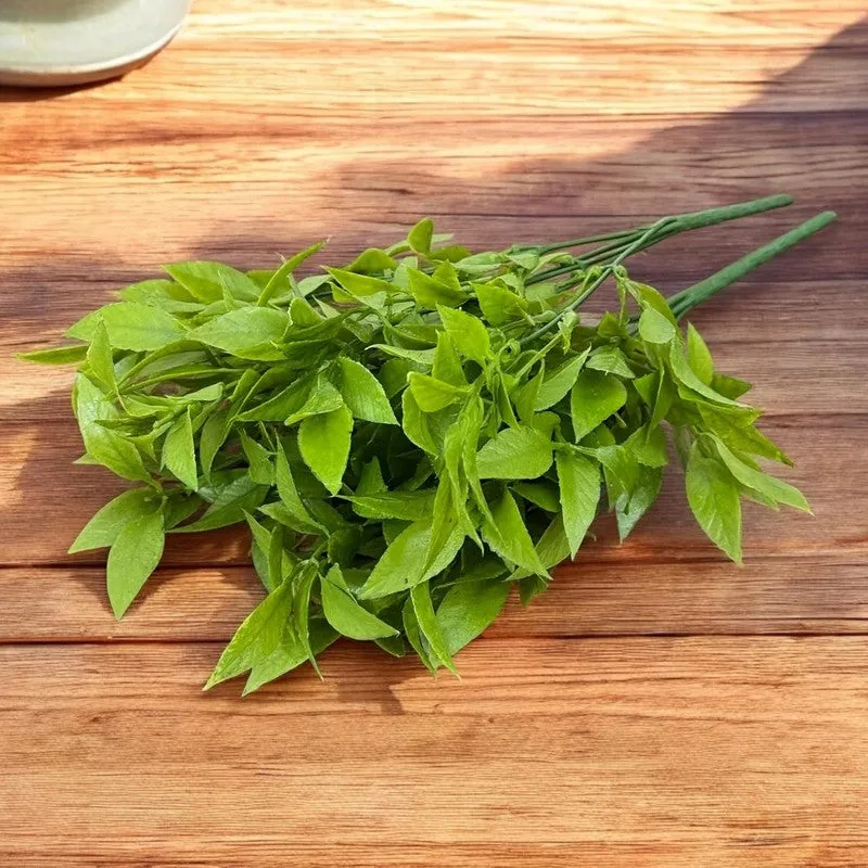 Green Glow Curry Artificial Stem (Green) - Set Of Two media 6