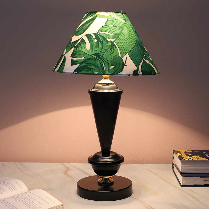 Kaizen Hydra Printed Iron Table Lamp - Green,White,Black