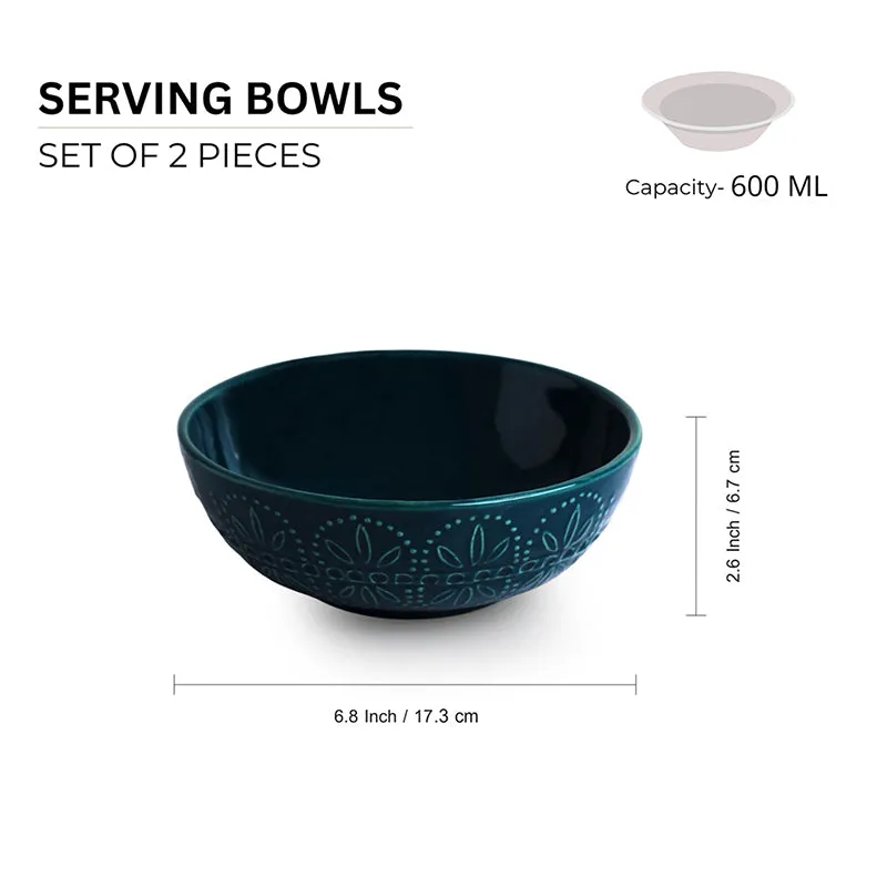 Pushti Ceramic Serving Bowl (600 mL) - Set Of Two media 6