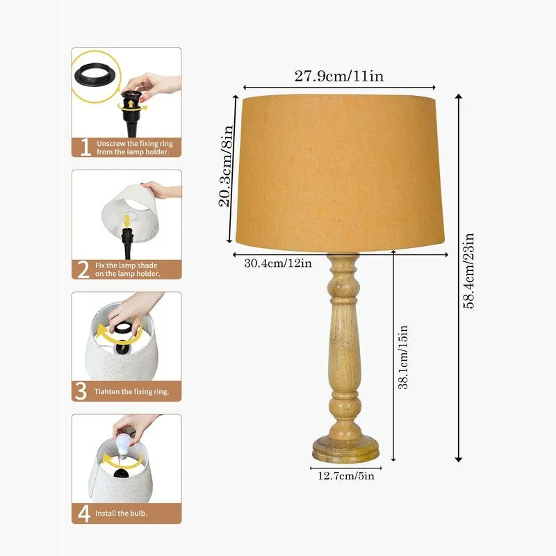 LumiCalm Ambient Desk Wooden Table Lamp - Yellow media 7