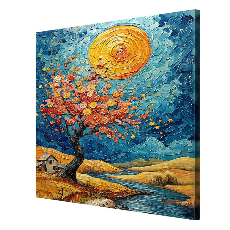 Blossom Tree In Moonlight Wall Painting media 6